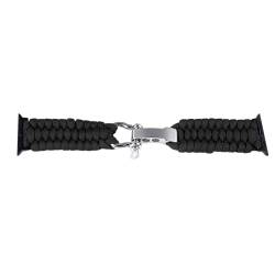 Yosoo Paracord-Uhrenarmband, Stilvolles Damen-Armband, Verstellbar, Handgeflochten, für Watch SE IWatch Serie 9, 8, 7, 6 (BLACK) von Yosoo