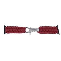 Yosoo Paracord-Uhrenarmband, Stilvolles Damen-Armband, Verstellbar, Handgeflochten, für Watch SE IWatch Serie 9, 8, 7, 6 (Burgund) von Yosoo
