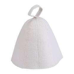 Yosoo Saunahut Hut Saunamütze Filzhut Cap 100% Wolle Filz Weiß Sauna Hut für Kopf Schutz 22cm / 8.66inch von Yosoo