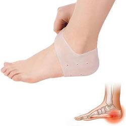 Silikongel Fersenmanschette, 1 Paar feuchtigkeitsspendende Socken für trockene und rissige Füße, Schmerzlinderung (Hautfarben) von Yotown