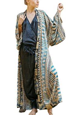 YouKD Böhmische Kimono-Langarm-Strickjacke Strand Badeanzug vertuschen Maxikleid für Frauen von YouKD