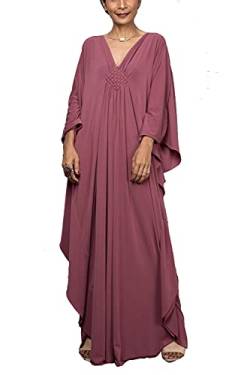 YouKD Damen Einfarbiges langes Kaftan Maxikleid Übergröße Homewear Bikini Strand Vertuschung Roben von YouKD