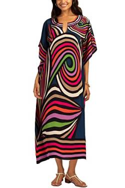 YouKD Damen Einfarbiges langes Kaftan Maxikleid Übergröße Homewear Bikini Strand Vertuschung Roben von YouKD