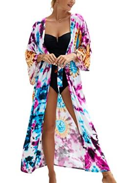 YouKD Damen Sommer Boho Cardigan Plus Size Kleid Strand Coverup Robe Lange Kimono One Size Bademäntel von YouKD