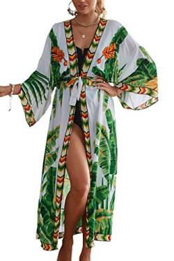 YouKD Damen Sommer Boho Cardigan Plus Size Kleid Strand Coverup Robe Lange Kimono One Size Bademäntel von YouKD