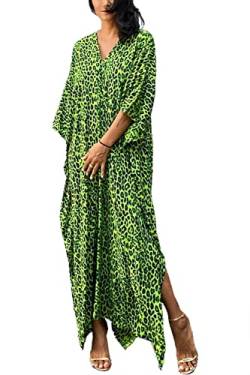 YouKD Damen Sommer Cardigan Maxi Bohemian Kleid Strand Cover Up Robe Langer Kimono Einheitsgröße von YouKD