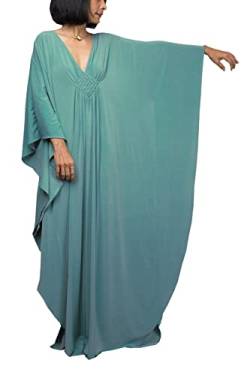 YouKD Einfarbiger Langer Kaftan für Damen Maxikleid Plusgröße Homewear Bikini Beach Cover Up Roben von YouKD