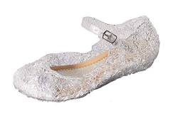 YouKD Prinzessin Cosplay Schuhe für Mädchen Kristall Sandalen Gelee Schuhe für Halloween Geburtstagsfeier Karneval Weiß Schnalle EU31 von YouKD