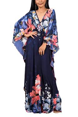 YouKD Sommer Geblümter Loser Kaftan Boho Beach-Bikini Aufdecken Kleid Plus Size Robe für Damen von YouKD