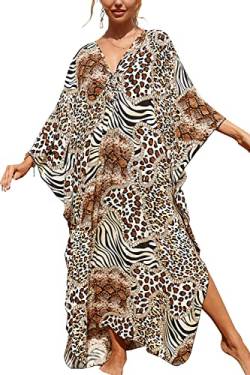 YouKD Sommer Geblümter Loser Kaftan Boho Beach Bikini Cover Up Kleid Plus Size Robe für Damen von YouKD