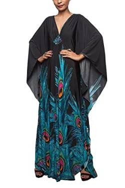 YouKD Sommer Kaftan mit Blumenmuster Boho Strand Bikini Cover Up Kleid Übergröße Robe für Frauen von YouKD