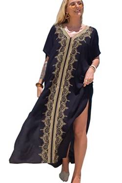 YouKD Sommer bestickter Langer Kaftan Bohemian Beach Badeanzug Cover Up Maxi Bademäntel für Frauen von YouKD