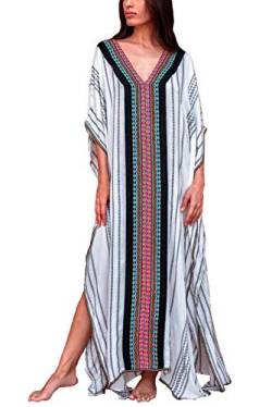 YouKD V-Ausschnitt Kaftan Boho Robe Elegante Homewear Plus Size Kleid für Frauen von YouKD