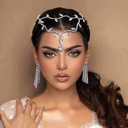 YouLaPan Hochzeit Haarbänder Haarschmuck Braut Haarreif Diadem Strass Silber Kopfschmuck Kristall (Silber) von YouLaPan