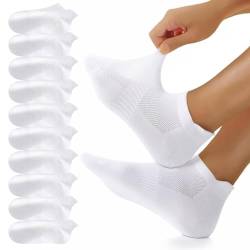 YouShow 10 Paar Sneaker Socken Herren Damen Kurz Sportsocken Atmungsaktive Baumwolle Laufsocken Weiß 35-38 von YouShow