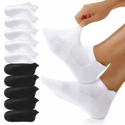 YouShow 10 Paar Sneaker Socken Herren Damen Kurze Socken Baumwolle Sportsocken Atmungsaktive Laufsocken Schwarz Weiß 35-38 von YouShow