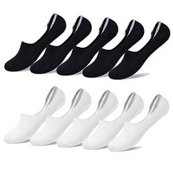 YouShow 10 Paar Sneaker Socken Herren Füsslinge Schwarz Weiß 47-50 von YouShow