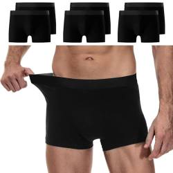 YouShow Boxershorts Herren Schwarz 6 Pack Baumwolle Unterhosen Männer Ohne Kratzenden Zettel Retroshorts Unterwäsche Boxer 3XL von YouShow