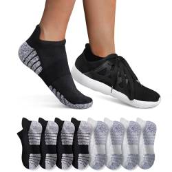 YouShow Sneaker Socken Herren 43-46 8 Paar Damen Laufsocken Kurze Halbsocken Quarter Sportsocken Atmungsaktiv Schwarz Hellgrau von YouShow