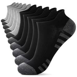 YouShow Sneaker Socken Herren 43-46 Knöchelsocken Schwarz Grau 10 Paar von YouShow