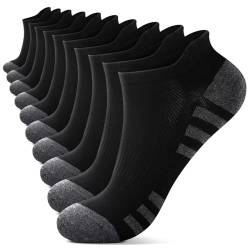 YouShow Sneaker Socken Herren 43-46 Sportsocken Kurz Laufsocken Schwarz 10 Paar von YouShow