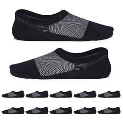 YouShow Sneaker Socken Herren 47-50 Füßlinge Unsichtbare Footies No Show Kurze Silikonpad 10 Paar Schwarz 47-50 Sportsocken für Damen von YouShow