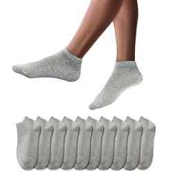 YouShow Sneaker Socken Herren Damen 10 Paar Kurze Halbsocken Quarter Baumwolle Unisex (Grau,35-38) von YouShow