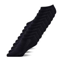 YouShow Sneaker Socken Herren Damen Kurze Sportsocken 10Paar Halbsocken Baumwolle Schwarz 43-46 von YouShow