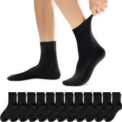 YouShow Socken Herren 43-46 Schwarz Baumwolle Sportsocken für Herren 12 Paar Atmungsaktive Lange Business von YouShow