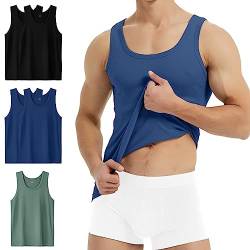 YouShow Sportunterhemden Herren Tank Top 5er Packs Feinripp Baumwolle Athletic T-Shirt 4XL Schwarz 2 Marine 2 Olive 1 von YouShow