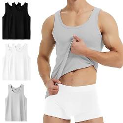 YouShow Tank Top Herren Unterhemd Männer 100% Hochwertige Baumwolle Gym 5er Pack Schwarz 2 Weiß 2 Grau 1 5XL von YouShow