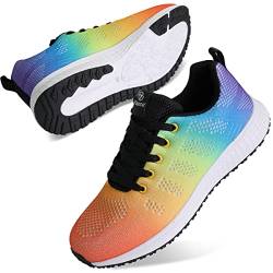 Youecci Damen Fitness Laufschuhe Atmungsaktive laufende Turnschuhe Sportschuhe Schnüren Hallenschuhe Leichtathletikschuhe Running Sneaker Gym Schuhe Mehrfarbig 36 EU von Youecci