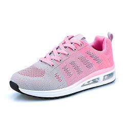 Youecci Damen Sportschuhe Air Cushion Schuhe Laufschuhe Luftkissen Turnschuhe Fitness Gym Leichtes Atmungsaktiv Outdoor Sneaker für Walking Jogging Rosa 35 EU von Youecci