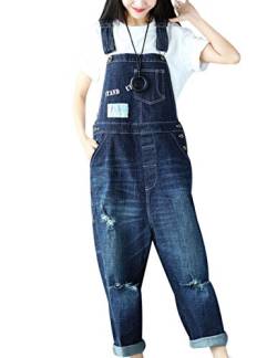 Youlee Damen Jahrgang Denim Latzhose Hosenträger Hosen Style 1 Blue von Youlee