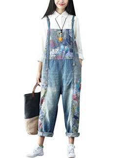 Youlee Damen Sommer Breites Bein Hose Denim Latzhose Overall Hosen Style 2 von Youlee