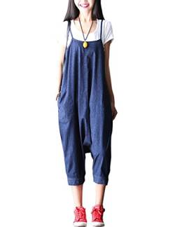 Youlee Damen Sommer Breites Bein Hose Denim Latzhose Overall Hosen Style 31 von Youlee