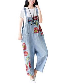 Youlee Damen Sommer Breites Bein Hose Denim Latzhose Overall Hosen Style 6 von Youlee