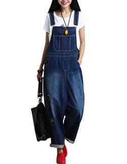 Youlee Damen Sommer Breites Bein Hose Denim Latzhose Overall Hosen Style 8 Blue von Youlee