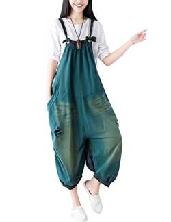 Youlee Damen Strappy Overalls Beiläufig Overall Baumwolle Latzhose Style 3 Green von Youlee