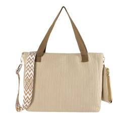 Youlity Cord Umhängetasche Damen Cord Tasche mit Abnehmbarem und Verstellbarem Schultergurt Crossbody Bag Hobo Shopper Tote Bag mit Geldbörse für Arbeit Schul Büro College (Khaki) von Youlity