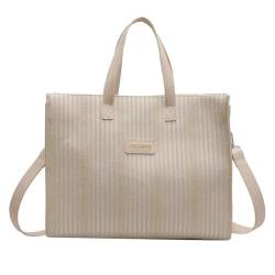 Youlity Handtasche Damen Canvas Shopper Tote Bag mit Reißverschluss Umhängetasche Crossbody Hobo Tasche mit Abnehmbarem Schultergurt Schultertasche für Alltag Büro Einkauf Schule (Beige) von Youlity