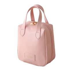 Youlity Kosmetiktasche für Reisen Kulturtasche PU Leder Klein Schminktasche Tragbare Make Up Tasche Kosmetikbeutel Wasserdichter Kulturtasche Organizer für Damen Reise (Rosa) von Youlity