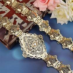 Damen Bronze Algerien Gürtel Marokko Kaftan Gürtel Braut Hochzeit Schmuck Traditionelle Abaya Taillenkette von Youllyuu