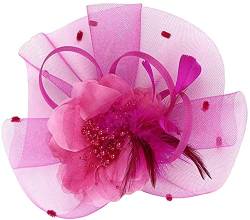 Damen-Fascinator, Cocktail-Party-Hut, Blumen-Mesh, Hochzeit, Kirche, Derby-Hüte von Youllyuu