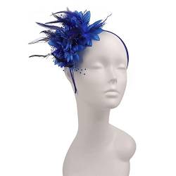 Damen Fascinator Hut Blume Feder Mesh Garn Stirnband Cocktail Party Hochzeit Haarschmuck von Youllyuu