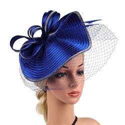 Derby-Hüte für Damen, Schleier, Stirnband, Teeparty, Hüte, Kentucky Satin, Strasssteine, Fascinator, Kirchenhüte von Youllyuu