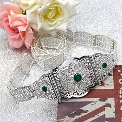 Europäischer Hochzeitsgürtel für Damen, voller Strass, marokkanischer Kaftan-Gürtel, Metall-Taillenkette, Brautgeschenk von Youllyuu