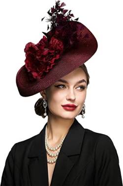 Fascinator mit Schmetterlingsblumen, übertrieben, für Teepartys, Derby-Hut, große Pillbox, Hut, Haarband für Cocktail von Youllyuu