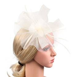 Fascinators Hut Blume Mesh Bänder Federn Fedoras Hut Clip Haarband Cocktail Tee Party Headwewar von Youllyuu