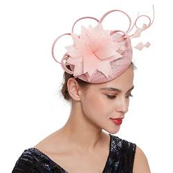 Feder Pillbox Hut Fascinator Hüte Frauen Tee Party Stirnband Hochzeit Blume Feder Derby Hüte von Youllyuu